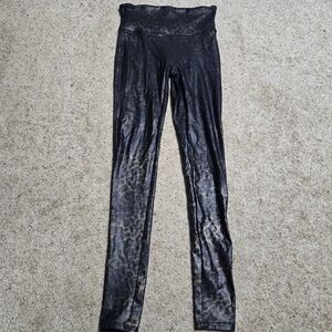 Spanx Faux Leather Leopard Print Leggings